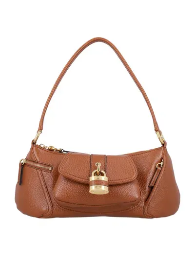 Chloé Leather 99 Shoulder Bag In Clay Brown