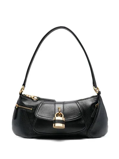 Chloé The 99 Shiny Grained Leather Bag In Black