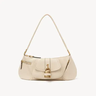 Chloé Sac Porté Épaule The 99 En Cuir Grainé Femme Beige Taille Onesize 100% Cuir De Veau