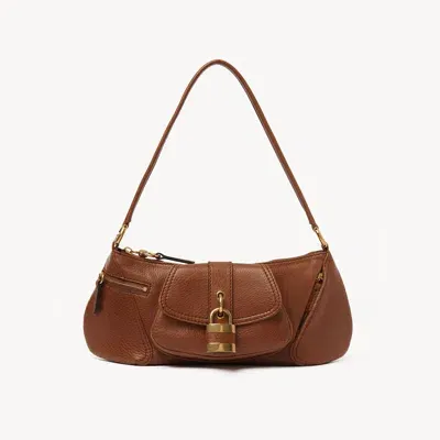 Chloé Sac Porté Épaule The 99 En Cuir Grainé Femme Brun Taille Onesize 100% Cuir De Veau In Brown