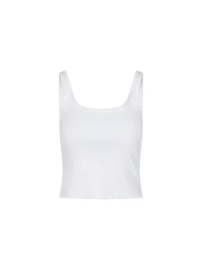 Chloé Cropped Vest Top In White