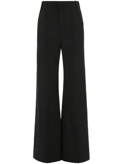 Chloé Virgin Wool Flared Trousers In Black