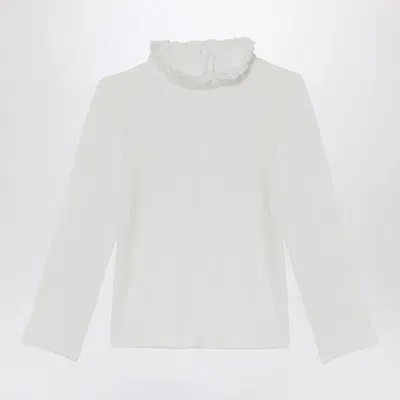 Chloé Kids' White Jersey With Ruffled Collar