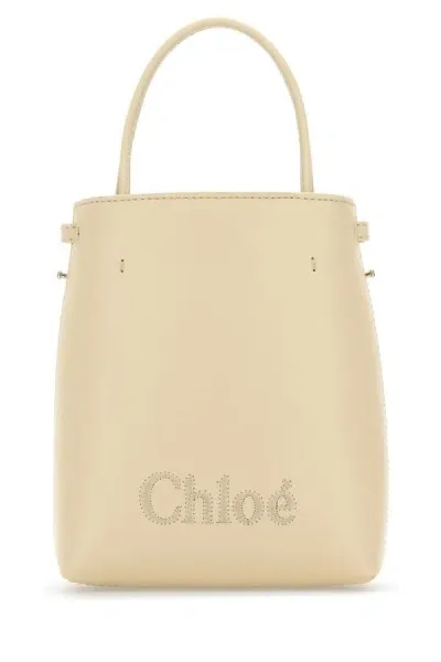 Chloé Chloe Woman Cream Leather Micro Chloe Sense Handbag In Yellow