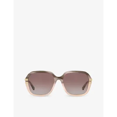 Chloé Chloe Womens Grey Ch0204s Square-frame Acetate Sunglasses In Brown