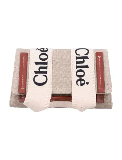 Chloé Woody Belt Bag In White/brown