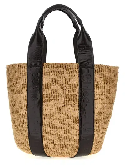 Chloé 'woody' Large Shopping Bag In Brown