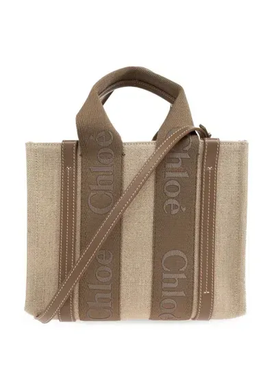 Chloé Small Woody Tote Bag In Brown