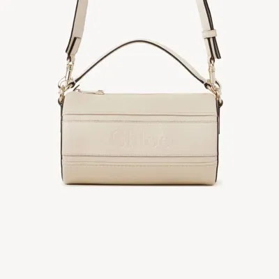 Chloé Sac Tube Woody En Cuir Grainé Femme Beige Taille Onesize 100% Cuir De Veau