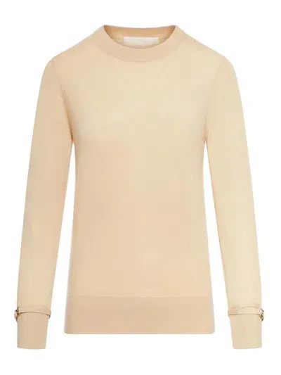 Chloé Wool Crewneck In Beige