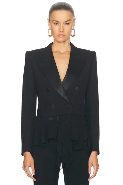 Chloé Tailored Wool Cropped Blazer In Black