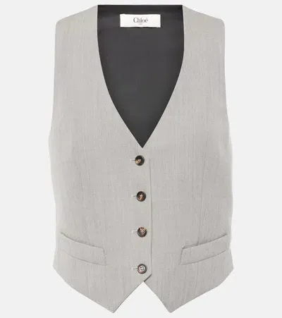 Chloé Wool Vest In Grey