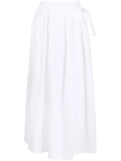 Chloé X Eres Paloma Broderie-anglaise Skirt In White