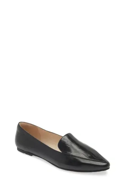 Chocolat Blu Ace Pointed Toe Loafer In Black Leather