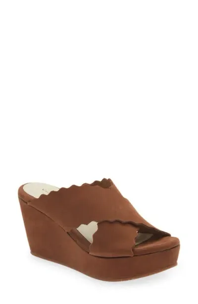 Chocolat Blu Bev Platform Wedge Sandal In Brown Nubuck