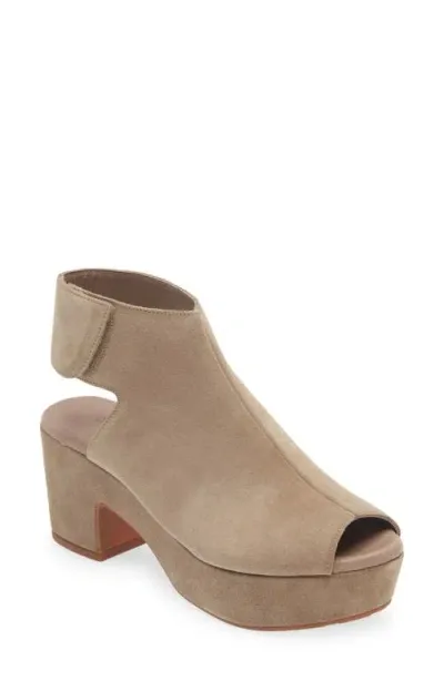 Chocolat Blu Gabby Block Heel Sandal In Taupe Suede