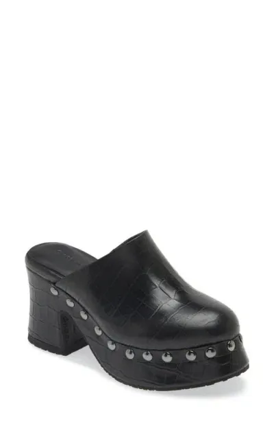 Chocolat Blu Hester Platform Clog In Black Crocodile