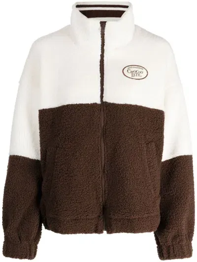 Chocoolate Colour-block Fleece Jacket In Brown