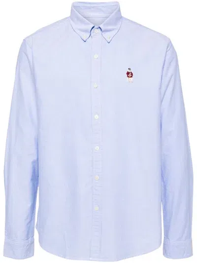 Chocoolate Embroidered-logo Cotton Shirt In Blue