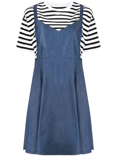 Chocoolate Layered T-shirt Dress In Blue