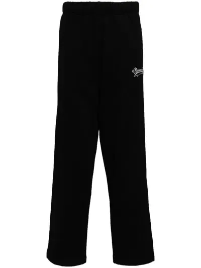 Chocoolate Logo-embroidered Cotton Track Pants In Black