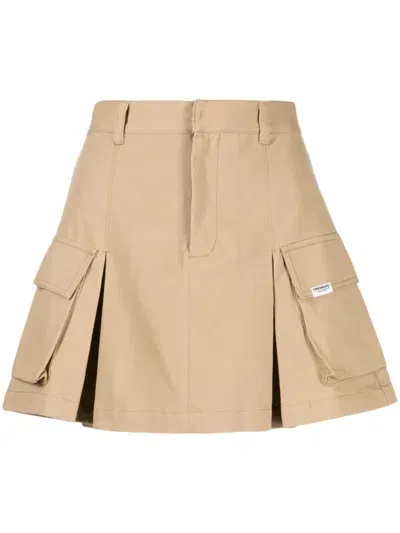 Chocoolate Logo-patch Cargo Miniskirt In Brown