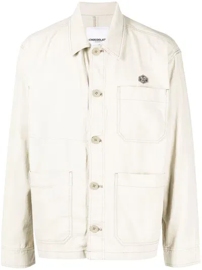 Chocoolate Logo-patch Long-sleeve Jacket In White