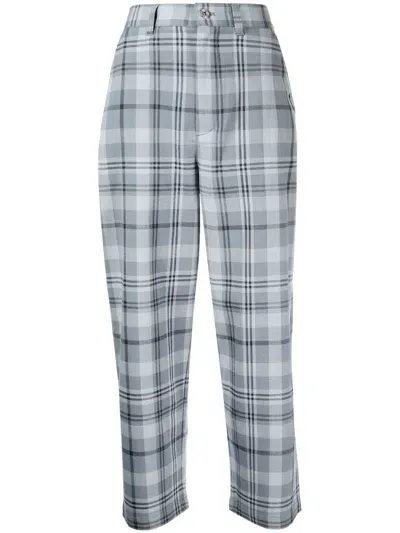 Chocoolate Plaid Cropped Trousers In Blue