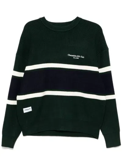 Chocoolate Striped Jumper In Green