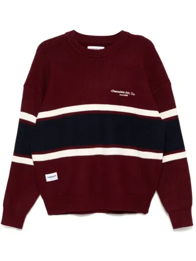 Chocoolate Striped Jumper In Red