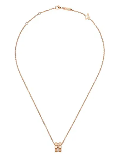 Chopard 18kt Rose Gold Ice Cube Diamond Necklace In Pink