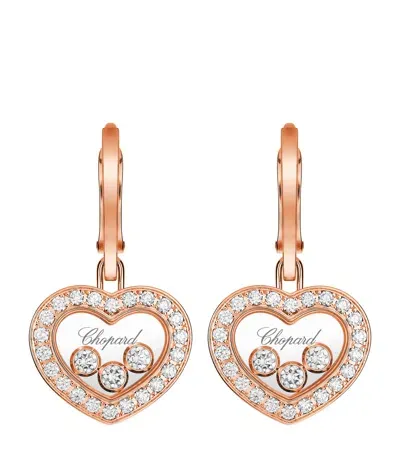 Chopard Rose Gold And Diamond Happy Diamonds Earrings