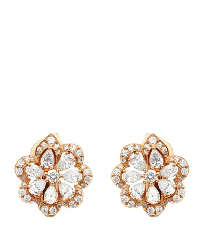 Chopard Rose Gold And Diamond Precious Lace Mini-froufrou Earrings