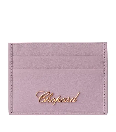 Chopard Small Leather Classic Card Holder In Purple