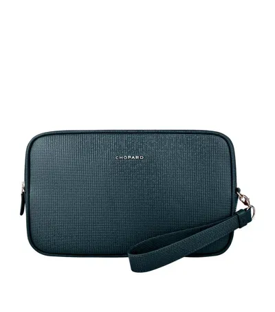 Chopard Small Leather Classic Clutch Bag In Blue