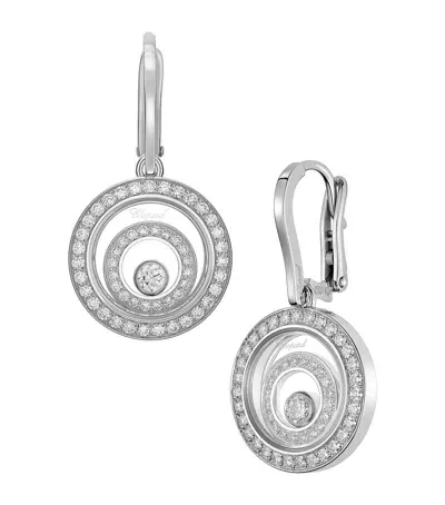 Chopard White Gold And Diamond Happy Spirit Earrings In Metallic