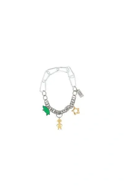 Chopova Lowena Silver Farm Girl Charm Necklace In Multicolour