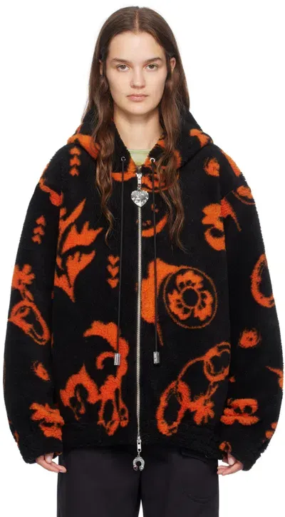 Chopova Lowena Black & Orange Oversized Hoodie