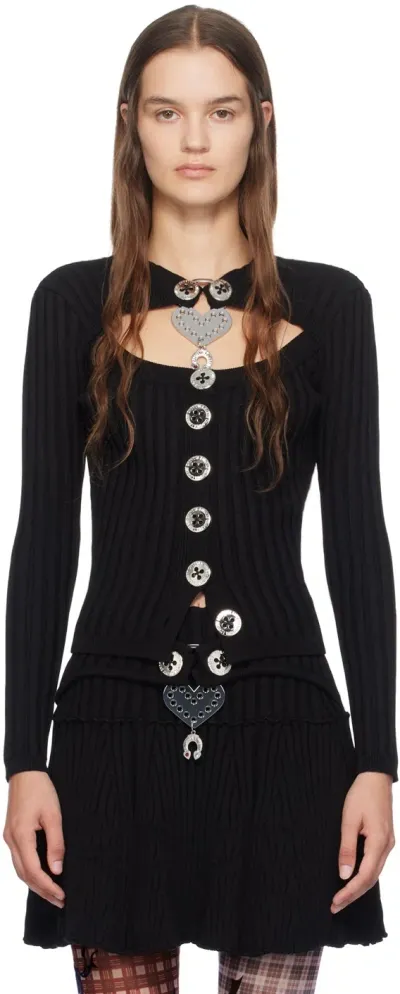 Chopova Lowena Black Sweetheart Cardigan