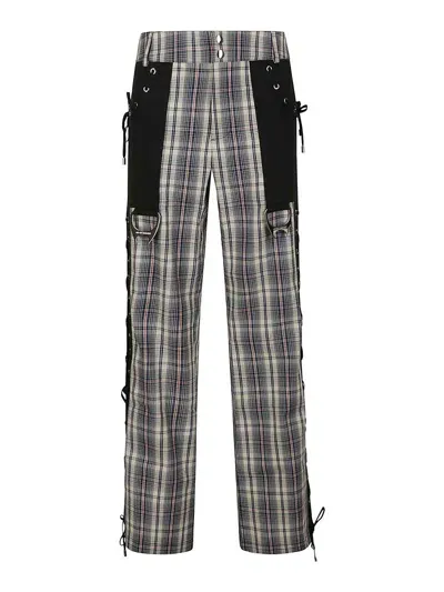 Chopova Lowena Collage Tartan Trousers In Black