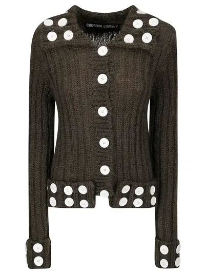 Chopova Lowena Knitted Cardigan In Grey