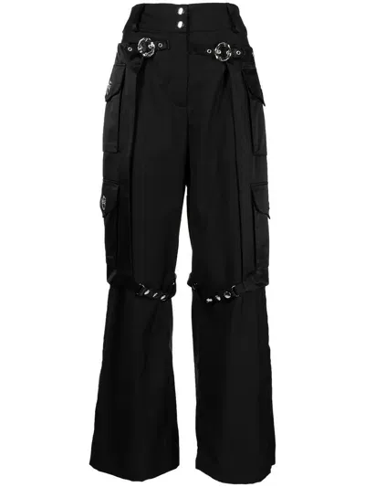 Chopova Lowena Western High-waisted Cropped Trousers In Schwarz