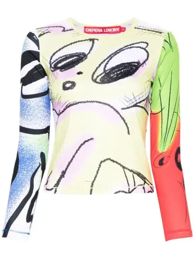 Chopova Lowena Yellow Guy Top In Multicolor