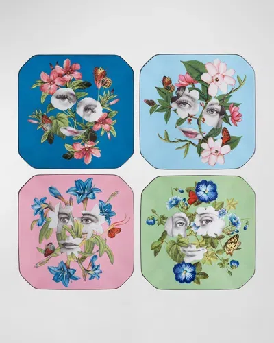 Christian Lacroix X Vista Alegre Fete Vos Jeux Dessert Plates, Set Of 4 In Multi