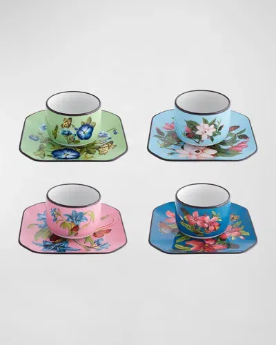 Christian Lacroix X Vista Alegre Fete Vos Jeux Espresso Cups & Saucers, Set Of 4 In Multi