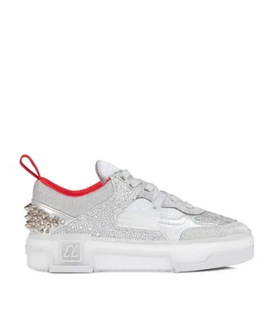 Christian Louboutin Astroloubi Donna Strass Sneakers In Silver