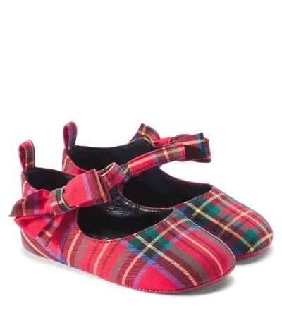 Christian Louboutin Baby Lou Babe Tartan Ballet Flats In Multi