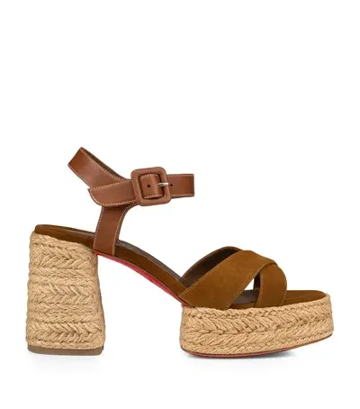 Christian Louboutin Calakala Suede Espadrille Sandals 70 In White