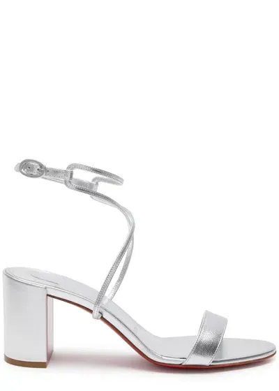 Christian Louboutin Choca Girl 70 Metallic Leather Sandals In Silver