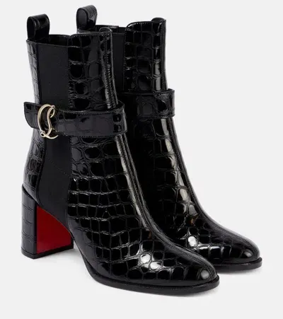 Christian Louboutin Cl Chelsea Booty Leather Boots 70 In Black